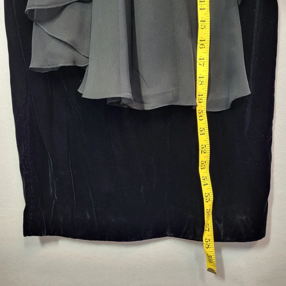 Vintage 90s Jessica McClintock Black Velvet Rhinestone Formal Gown Size 12 USA‎